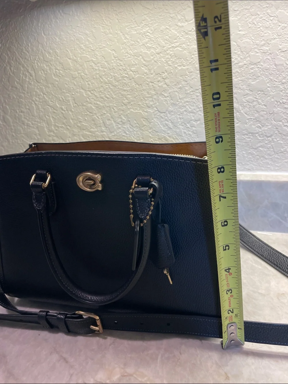Coach Black Pebbled Leather Satchel with Gold Hardware